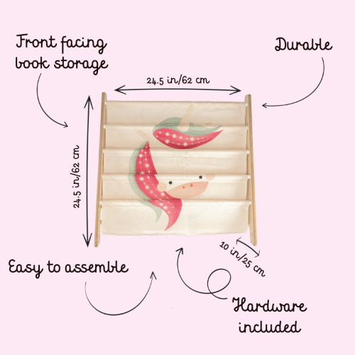 Libreria Montessoriana da pavimento - Unicorno Sparkly - Capriccio Baby